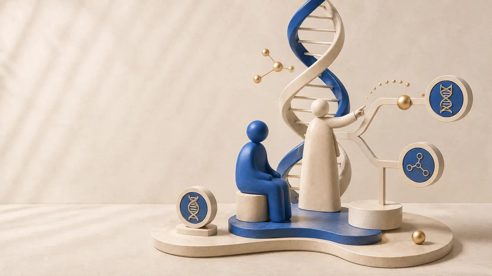 Lab scientist studying biomarker sequencing data and molecular profile